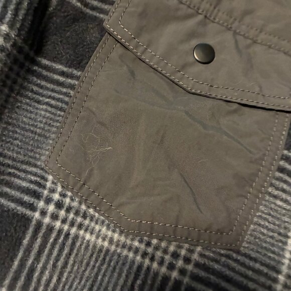 Columbia Jacket Fleece Gray Plaid Sherpa Collar Medium - Picture 12 of 13